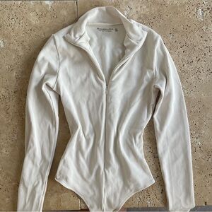 Abercrombie seamless ribbed zip-up bodysuit